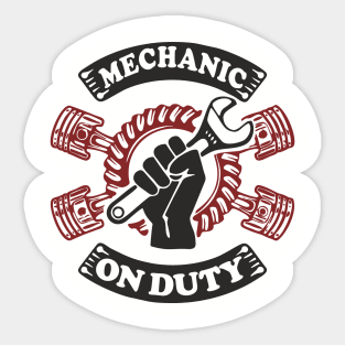 Mechanic On Duty Garage Life Car Repair Sticker